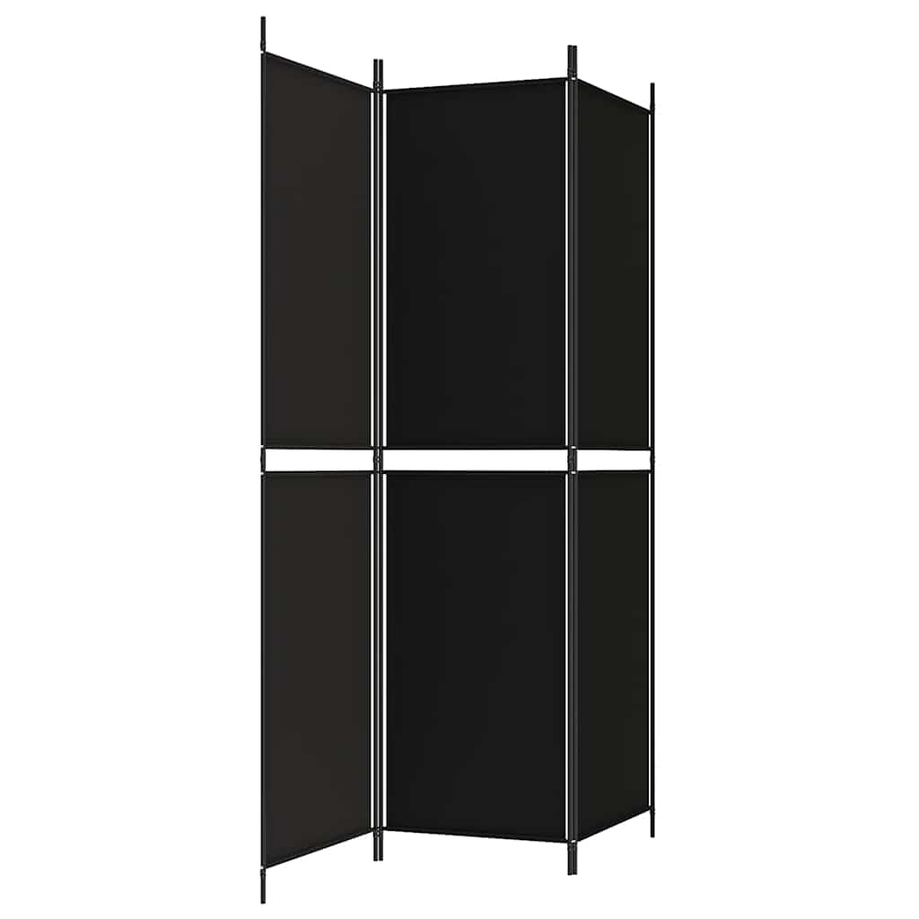 Divisorio a 3 Pannelli Nero 150x200 cm in Tessuto - homemem39
