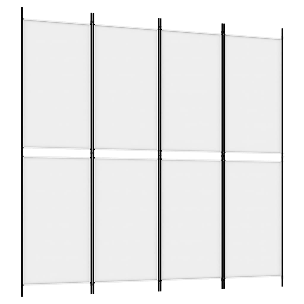 Divisorio a 4 Pannelli Bianco 200x200 cm Tessuto - homemem39