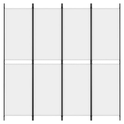 Divisorio a 4 Pannelli Bianco 200x200 cm Tessuto
