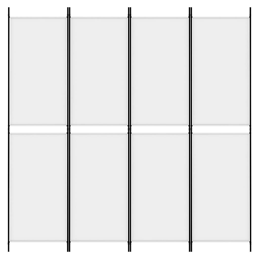 Divisorio a 4 Pannelli Bianco 200x200 cm Tessuto - homemem39