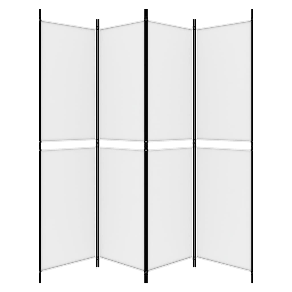 Divisorio a 4 Pannelli Bianco 200x200 cm Tessuto - homemem39