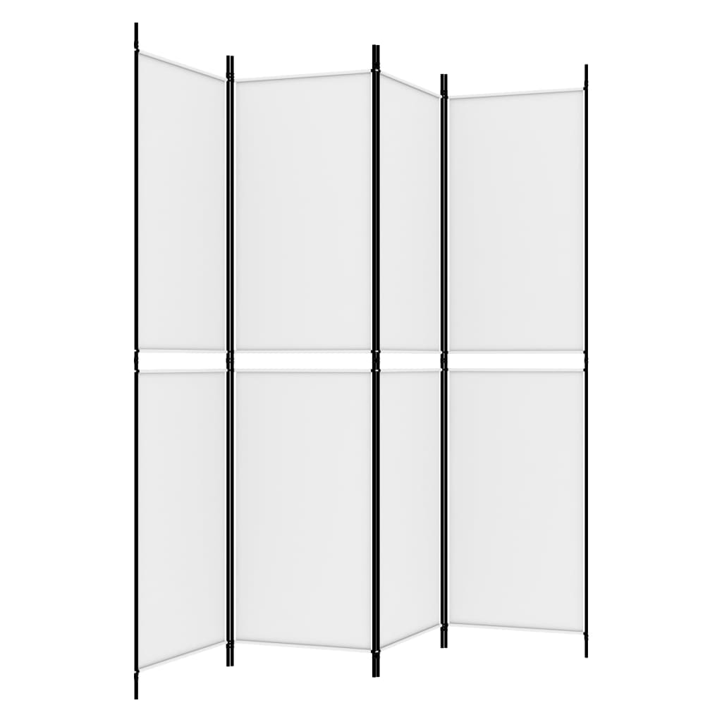 Divisorio a 4 Pannelli Bianco 200x200 cm Tessuto - homemem39