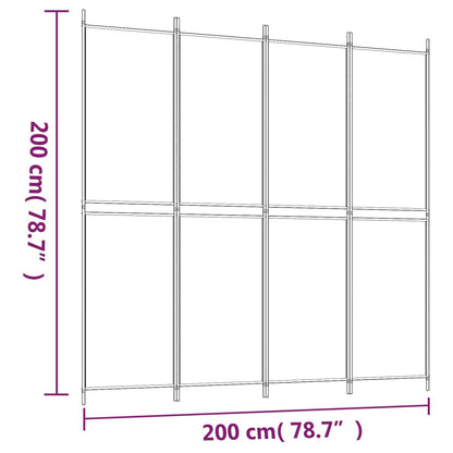 Divisorio a 4 Pannelli Bianco 200x200 cm Tessuto - homemem39