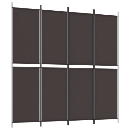 Divisorio a 4 Pannelli Marrone 200x200 cm in Tessuto | homemem39