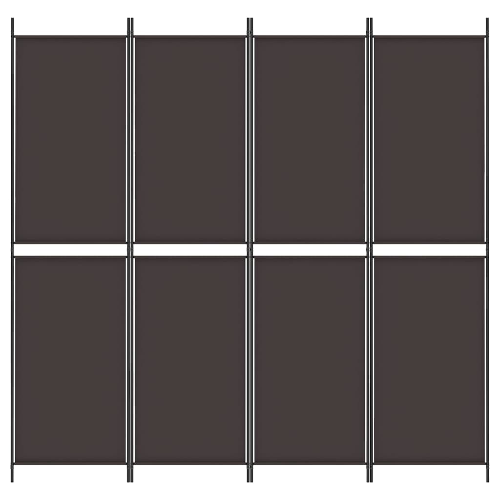 Divisorio a 4 Pannelli Marrone 200x200 cm in Tessuto | homemem39
