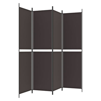 Divisorio a 4 Pannelli Marrone 200x200 cm in Tessuto | homemem39