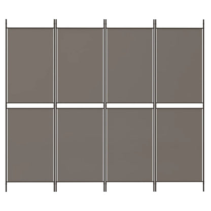 Divisorio a 4 Pannelli Antracite 200x200 cm Tessuto - homemem39