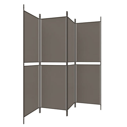 Divisorio a 4 Pannelli Antracite 200x200 cm Tessuto - homemem39