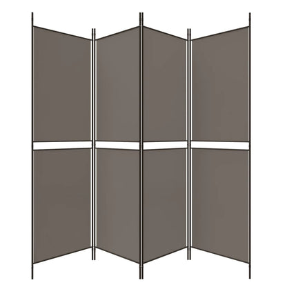 Divisorio a 4 Pannelli Antracite 200x200 cm Tessuto - homemem39