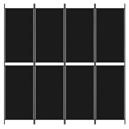 Divisorio a 4 Pannelli Nero 200x200 cm in Tessuto - homemem39