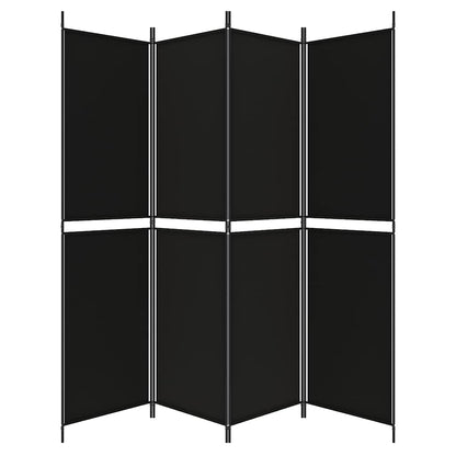 Divisorio a 4 Pannelli Nero 200x200 cm in Tessuto - homemem39