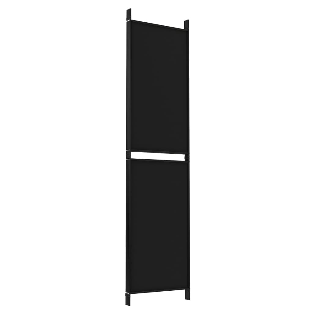 Divisorio a 4 Pannelli Nero 200x200 cm in Tessuto | homemem39