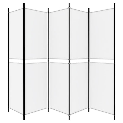 Divisorio a 5 Pannelli Bianco 250x200 cm Tessuto