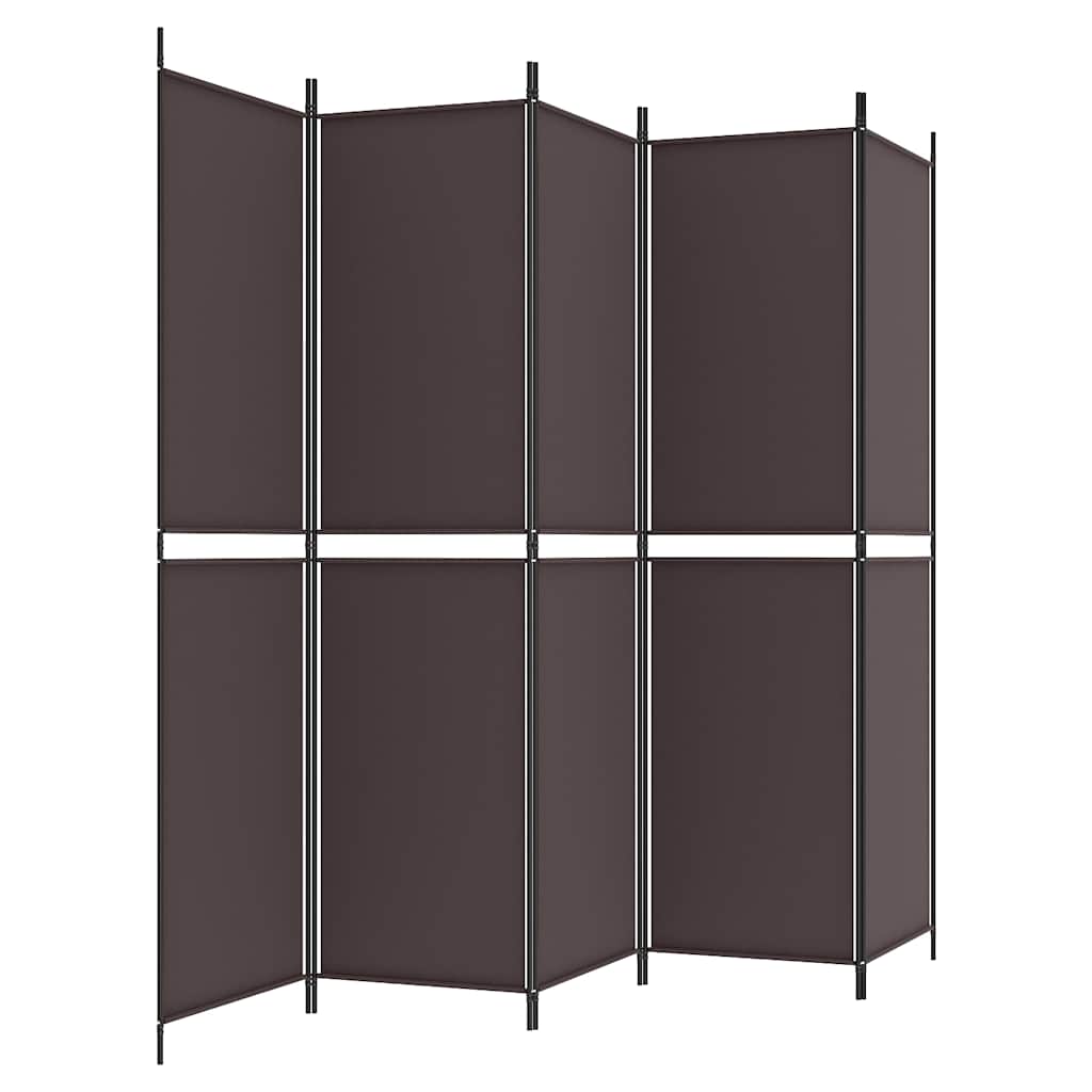 Divisorio a 5 Pannelli Marrone 250x200 cm in Tessuto