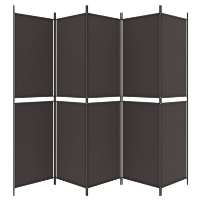 Divisorio a 5 Pannelli Marrone 250x200 cm in Tessuto | homemem39