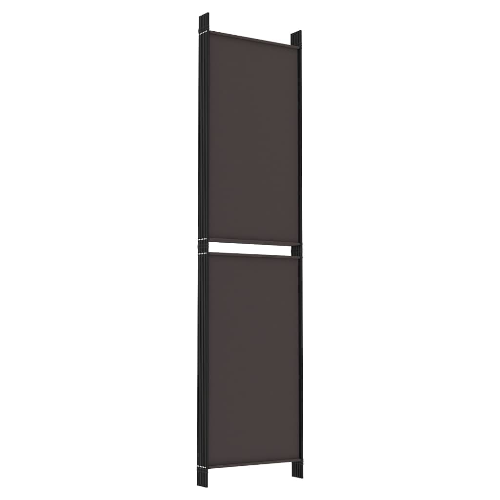 Divisorio a 5 Pannelli Marrone 250x200 cm in Tessuto | homemem39