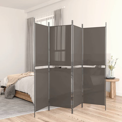 Divisorio a 5 Pannelli Antracite 250x200 cm Tessuto - homemem39