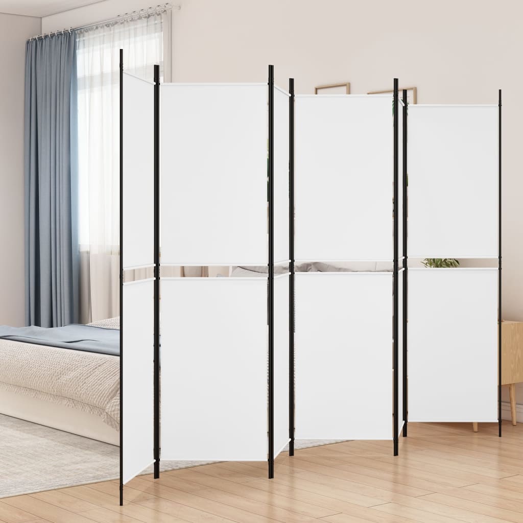 Divisorio a 4 Pannelli Bianco 300x200 cm Tessuto - homemem39