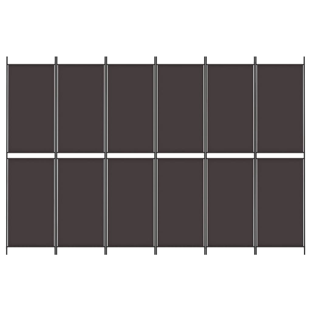 Divisorio a 6 Pannelli Marrone 300x200 cm in Tessuto | homemem39