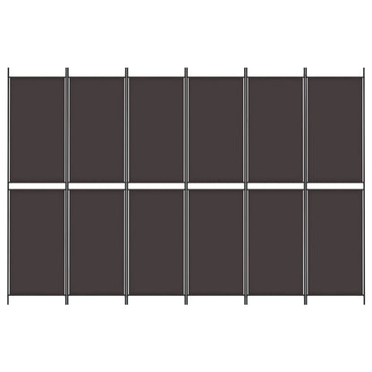 Divisorio a 6 Pannelli Marrone 300x200 cm in Tessuto | homemem39