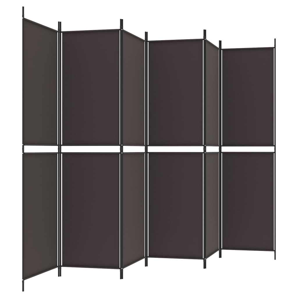 Divisorio a 6 Pannelli Marrone 300x200 cm in Tessuto | homemem39