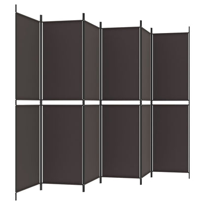 Divisorio a 6 Pannelli Marrone 300x200 cm in Tessuto | homemem39