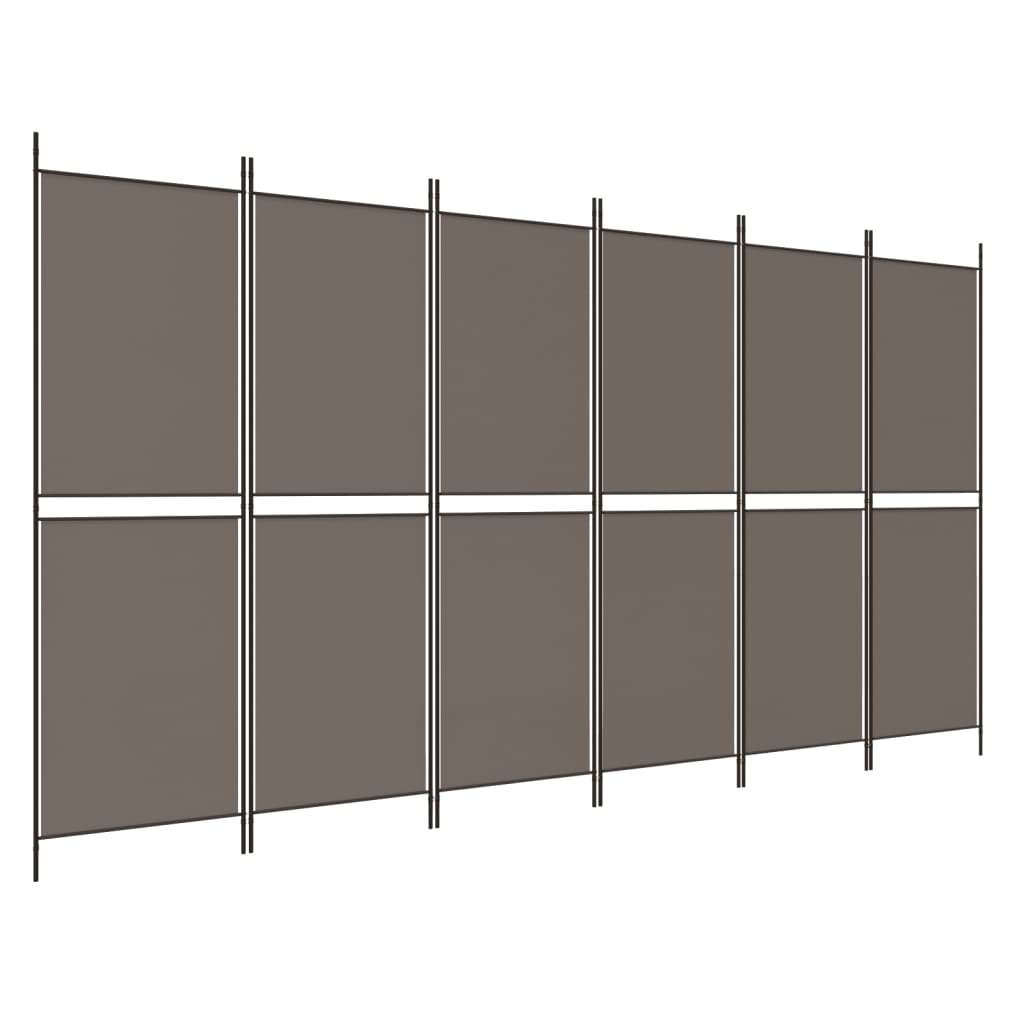 Divisorio a 6 Pannelli Antracite 300x200 cm Tessuto - homemem39