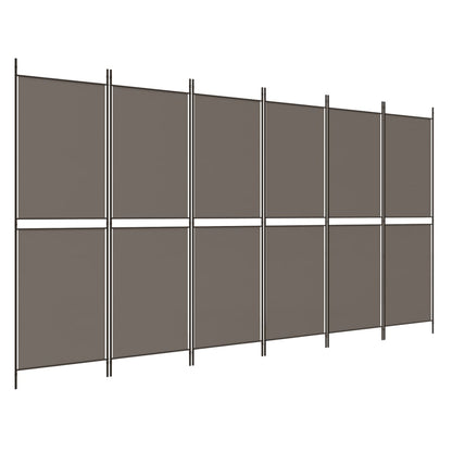 Divisorio a 6 Pannelli Antracite 300x200 cm Tessuto - homemem39
