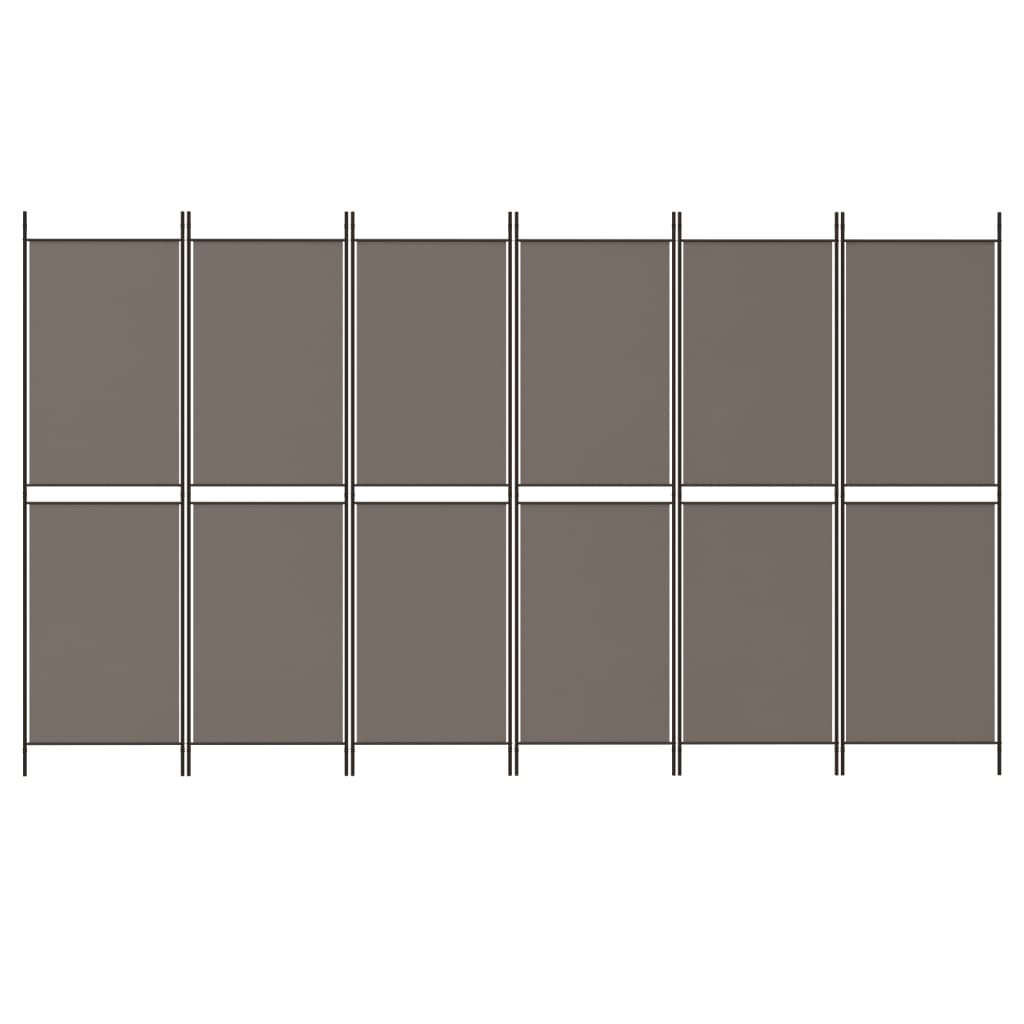 Divisorio a 6 Pannelli Antracite 300x200 cm Tessuto - homemem39