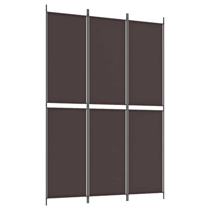 Divisorio a 3 Pannelli Marrone 150x220 cm in Tessuto