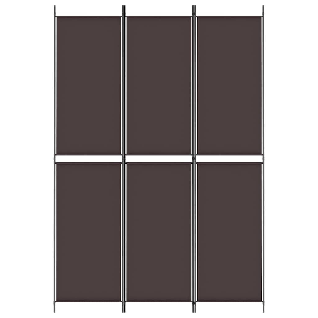 Divisorio a 3 Pannelli Marrone 150x220 cm in Tessuto