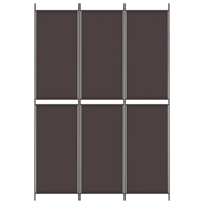 Divisorio a 3 Pannelli Marrone 150x220 cm in Tessuto