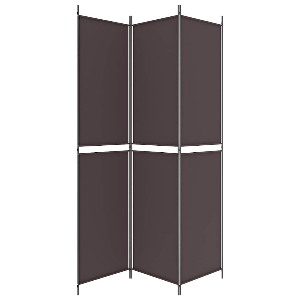 Divisorio a 3 Pannelli Marrone 150x220 cm in Tessuto
