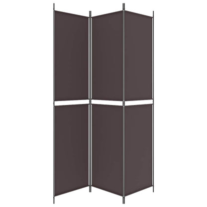 Divisorio a 3 Pannelli Marrone 150x220 cm in Tessuto