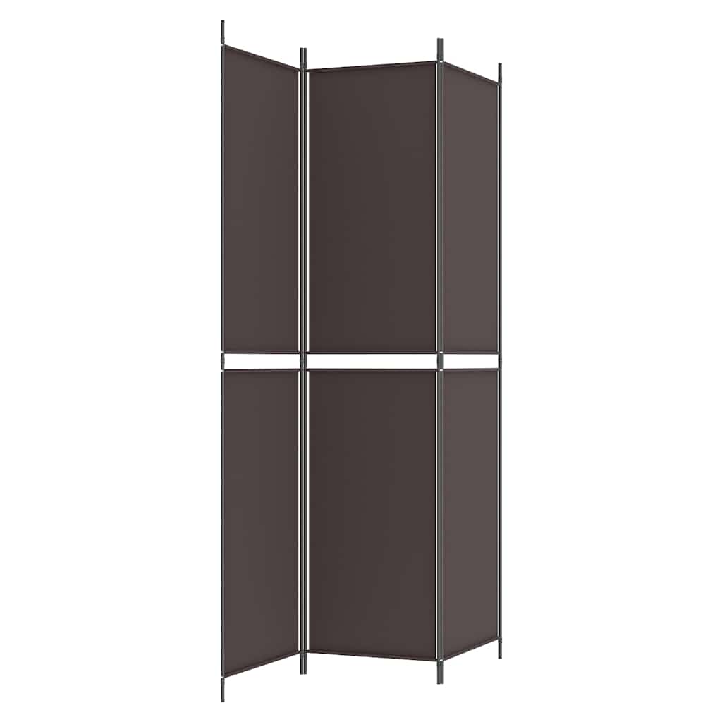 Divisorio a 3 Pannelli Marrone 150x220 cm in Tessuto