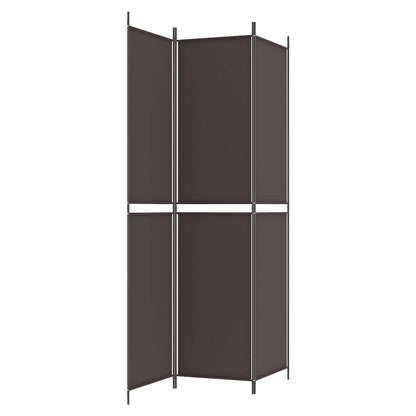 Divisorio a 3 Pannelli Marrone 150x220 cm in Tessuto