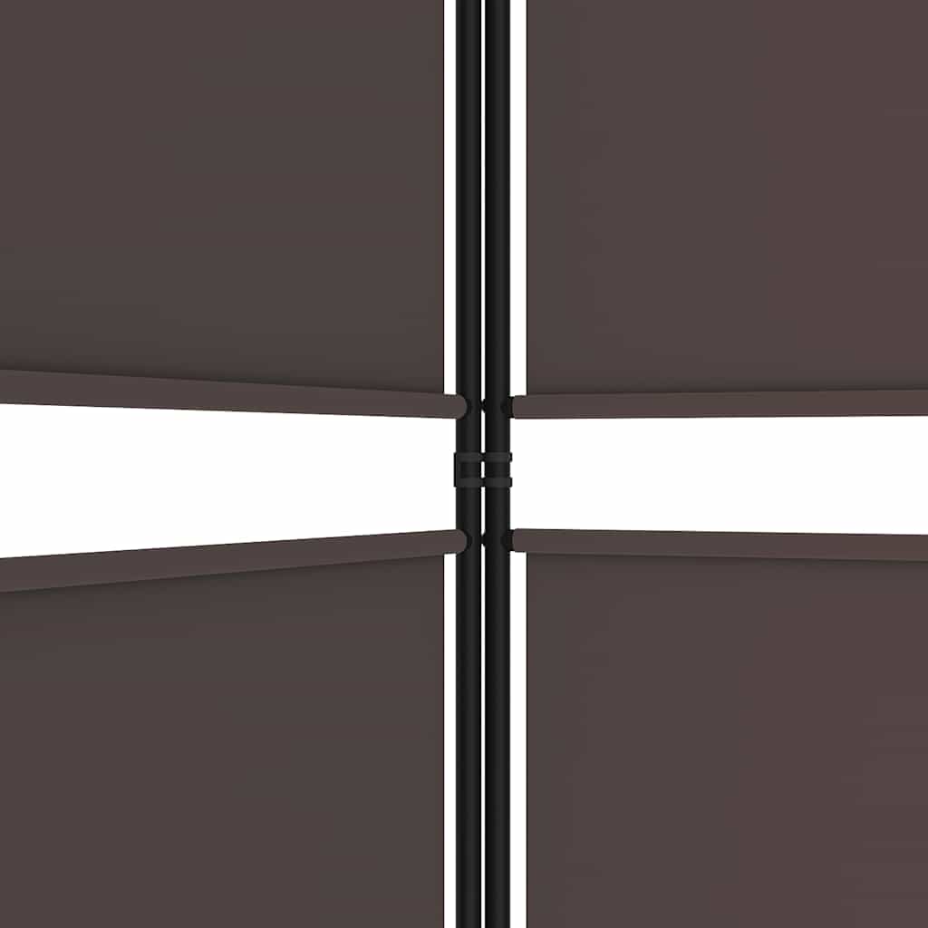 Divisorio a 3 Pannelli Marrone 150x220 cm in Tessuto