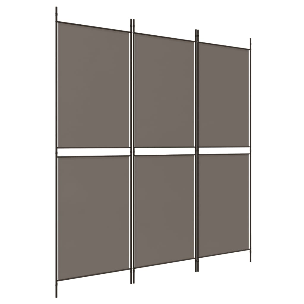 Divisorio a 3 Pannelli Antracite 150x220 cm in Tessuto - homemem39