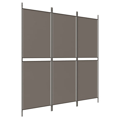 Divisorio a 3 Pannelli Antracite 150x220 cm in Tessuto - homemem39