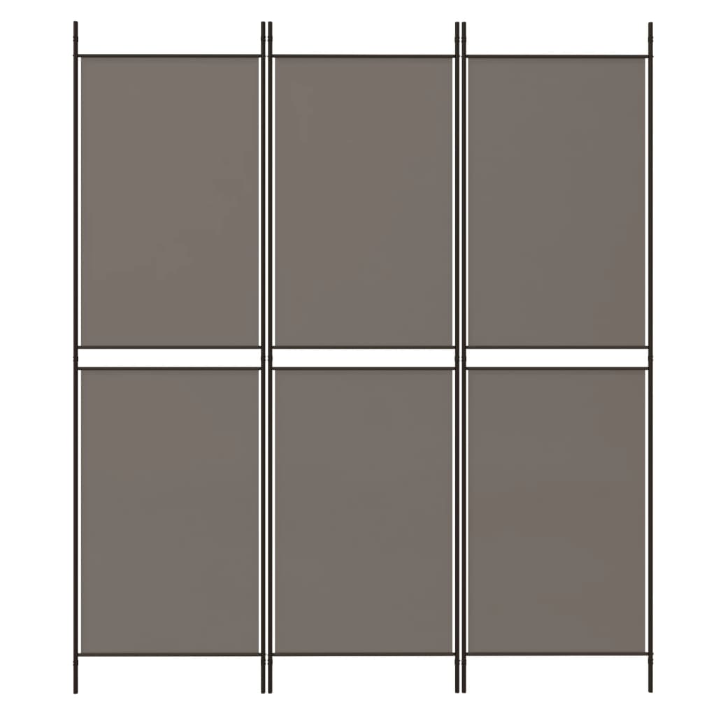 Divisorio a 3 Pannelli Antracite 150x220 cm in Tessuto - homemem39