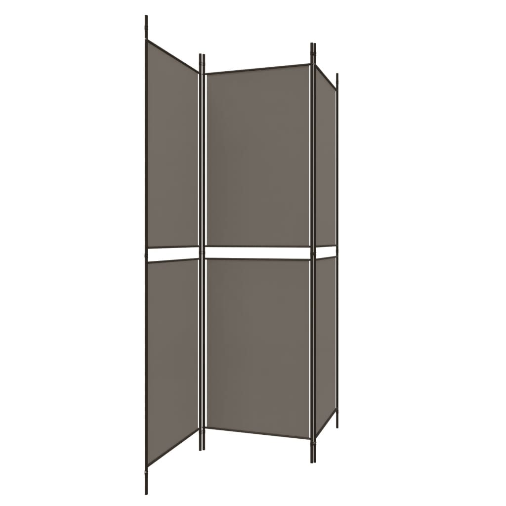 Divisorio a 3 Pannelli Antracite 150x220 cm in Tessuto - homemem39