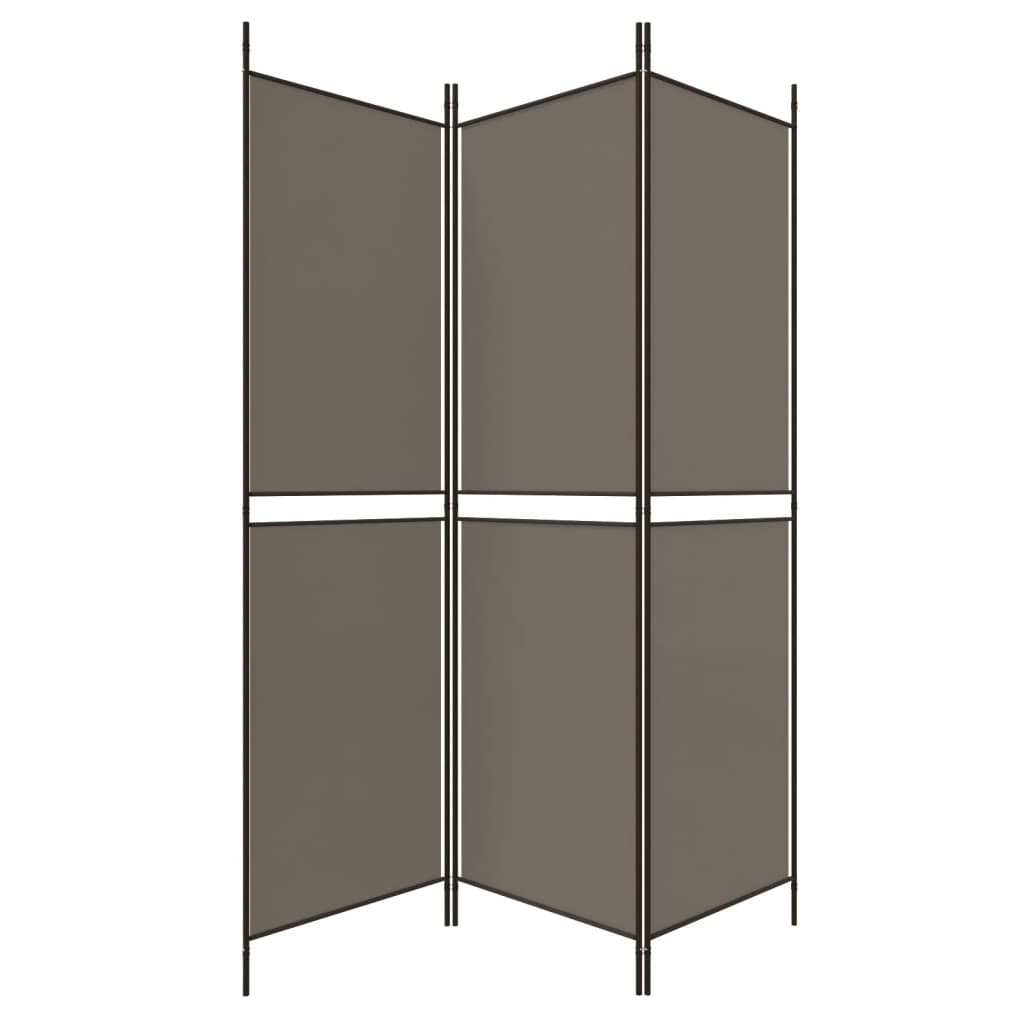 Divisorio a 3 Pannelli Antracite 150x220 cm in Tessuto - homemem39