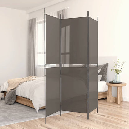 Divisorio a 3 Pannelli Antracite 150x220 cm in Tessuto - homemem39