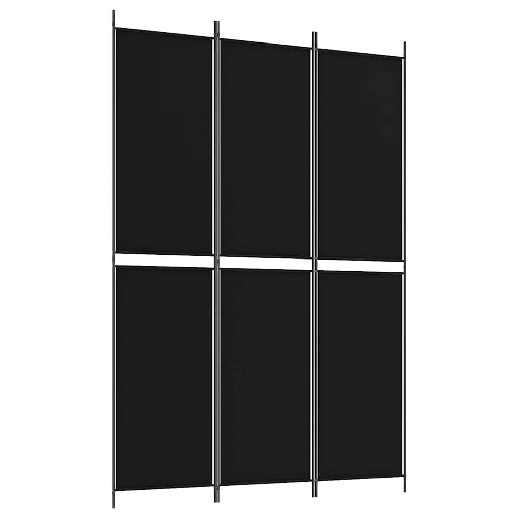 Divisorio a 3 Pannelli Nero 150x220 cm in Tessuto - homemem39