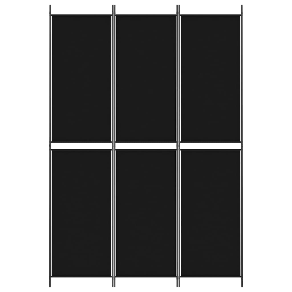 Divisorio a 3 Pannelli Nero 150x220 cm in Tessuto - homemem39