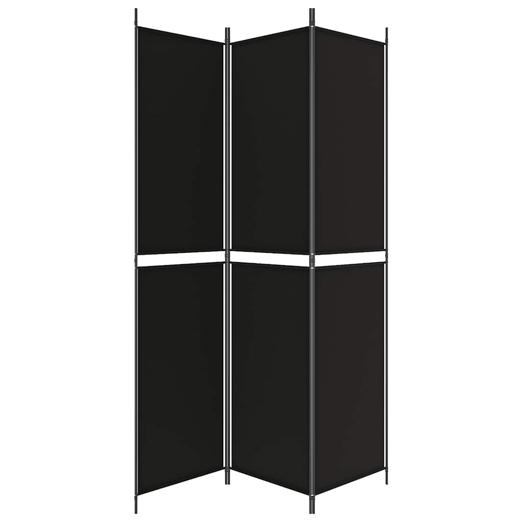 Divisorio a 3 Pannelli Nero 150x220 cm in Tessuto - homemem39