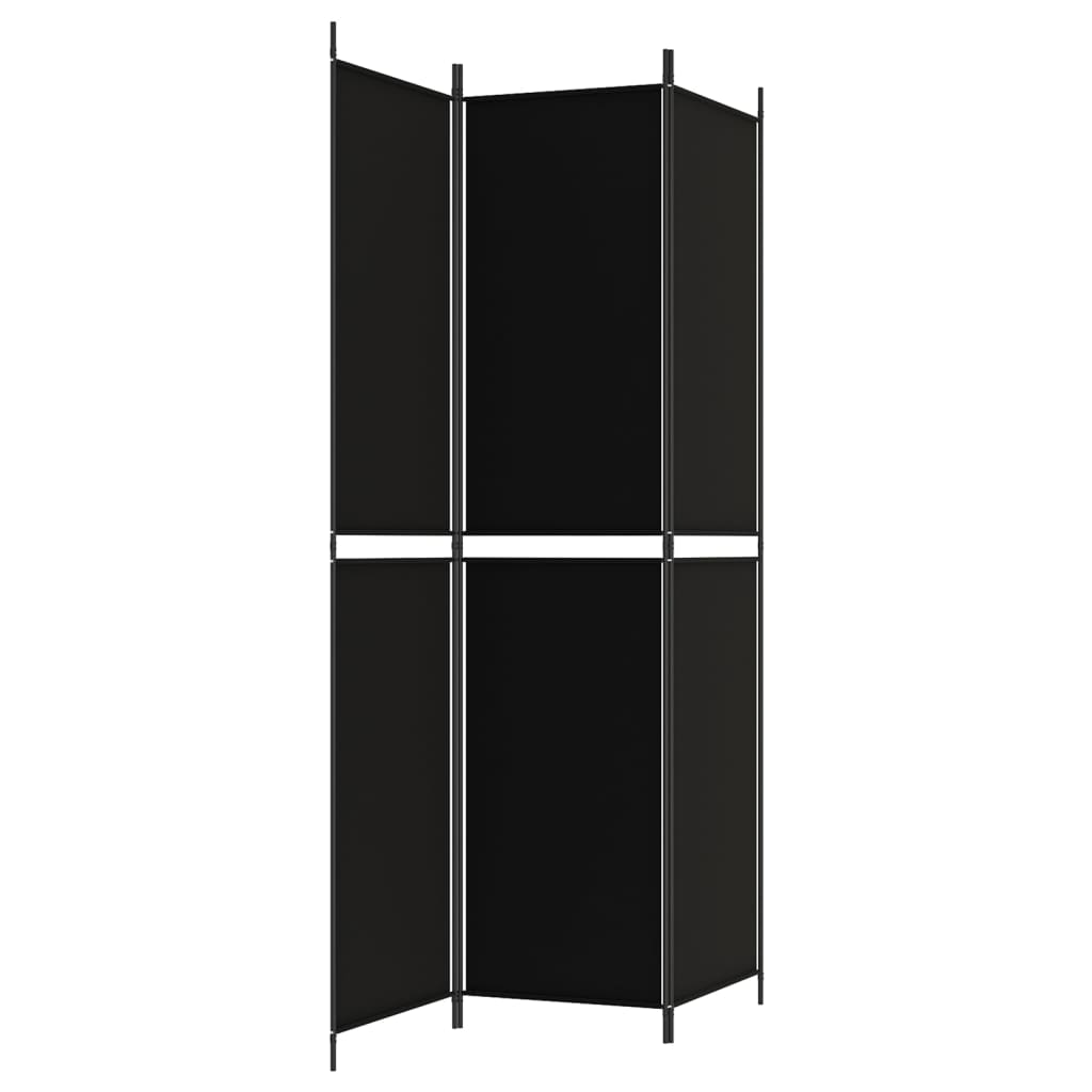 Divisorio a 3 Pannelli Nero 150x220 cm in Tessuto - homemem39