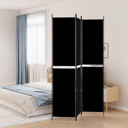 Divisorio a 3 Pannelli Nero 150x220 cm in Tessuto - homemem39