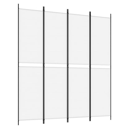Divisorio a 4 Pannelli Bianco 200x220 cm Tessuto