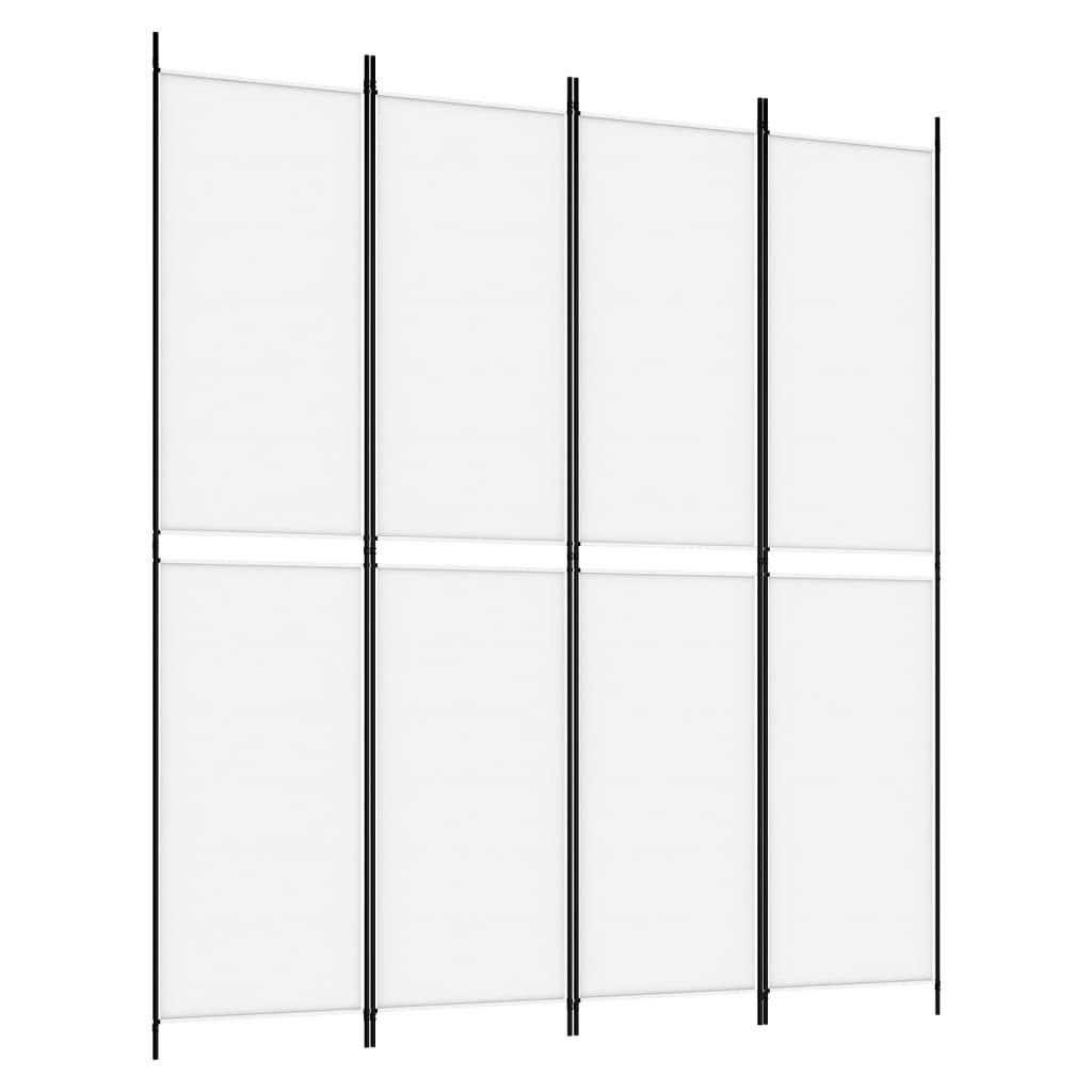 Divisorio a 4 Pannelli Bianco 200x220 cm Tessuto - homemem39